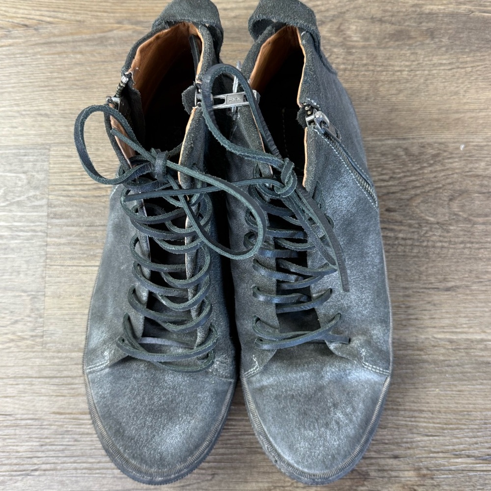 Ricardo Almedia Suede Gray High-Top Bota Sneakers, Zippers, EU sz 38, US - 5.5-6 - Picture 7 of 9